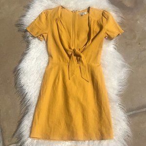 Yellow Socialite Linen Dress